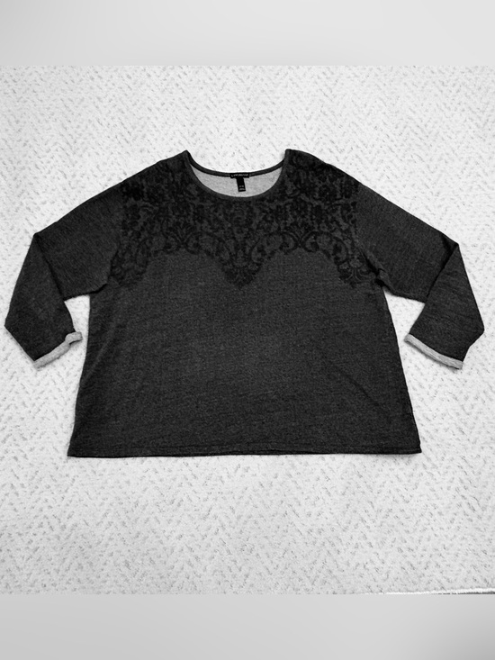 Lane Bryant Tops - Lane Bryant French Terry Sweater Sweatshirt Womens 4X 26 28 Dark Grey Pullover